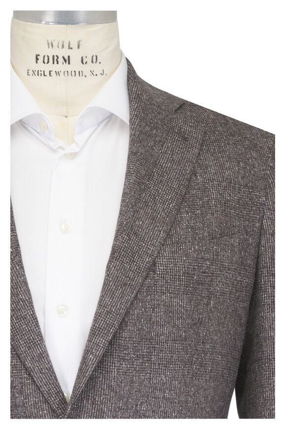 Atelier Munro Taupe Check Silk & Wool Suit - view 1