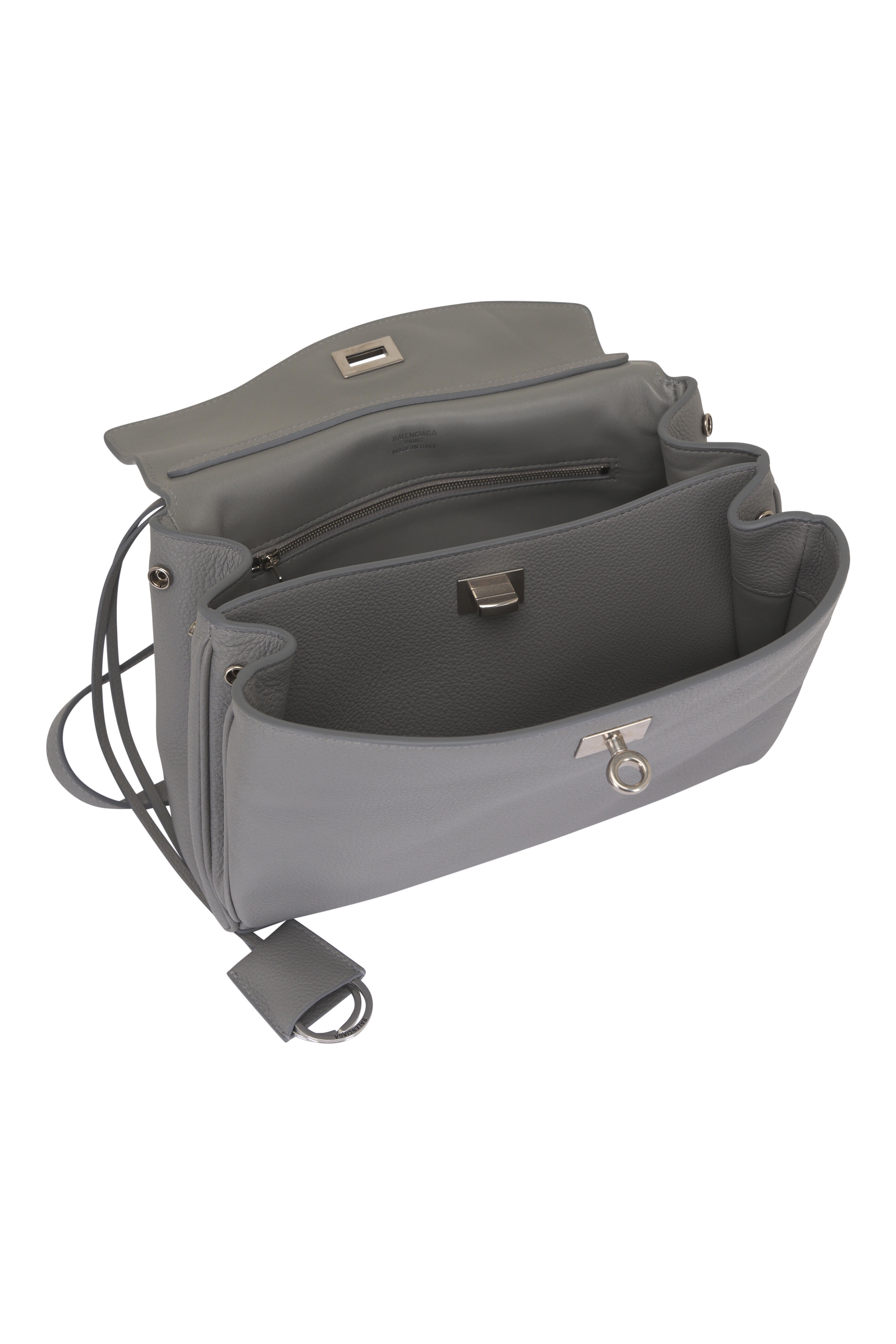 Balenciaga - Small Rodeo Gray Grained Leather Top Handle Bag