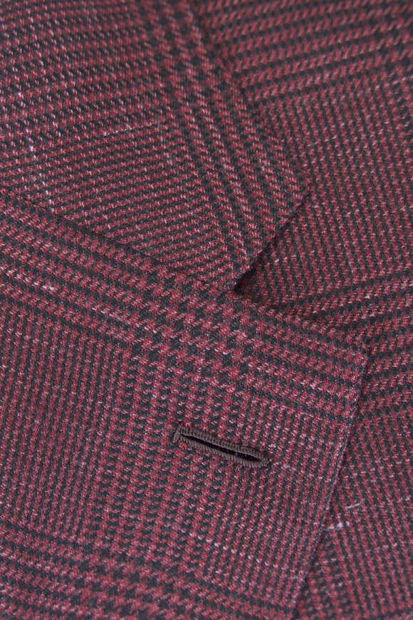 Brioni Rust Red Plaid Sportcoat - view 4