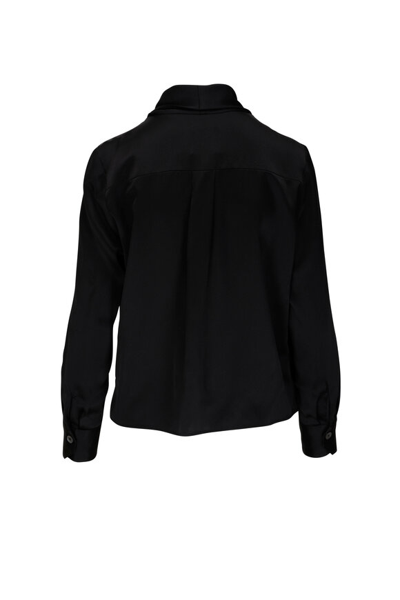 TWP - Stacey Black Silk Charmeuse Blouse