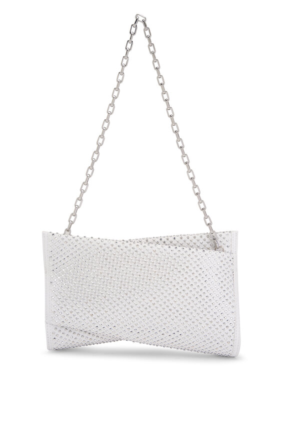 Christian Louboutin - Loubitwist White & Silver Crystal Shoulder Bag 