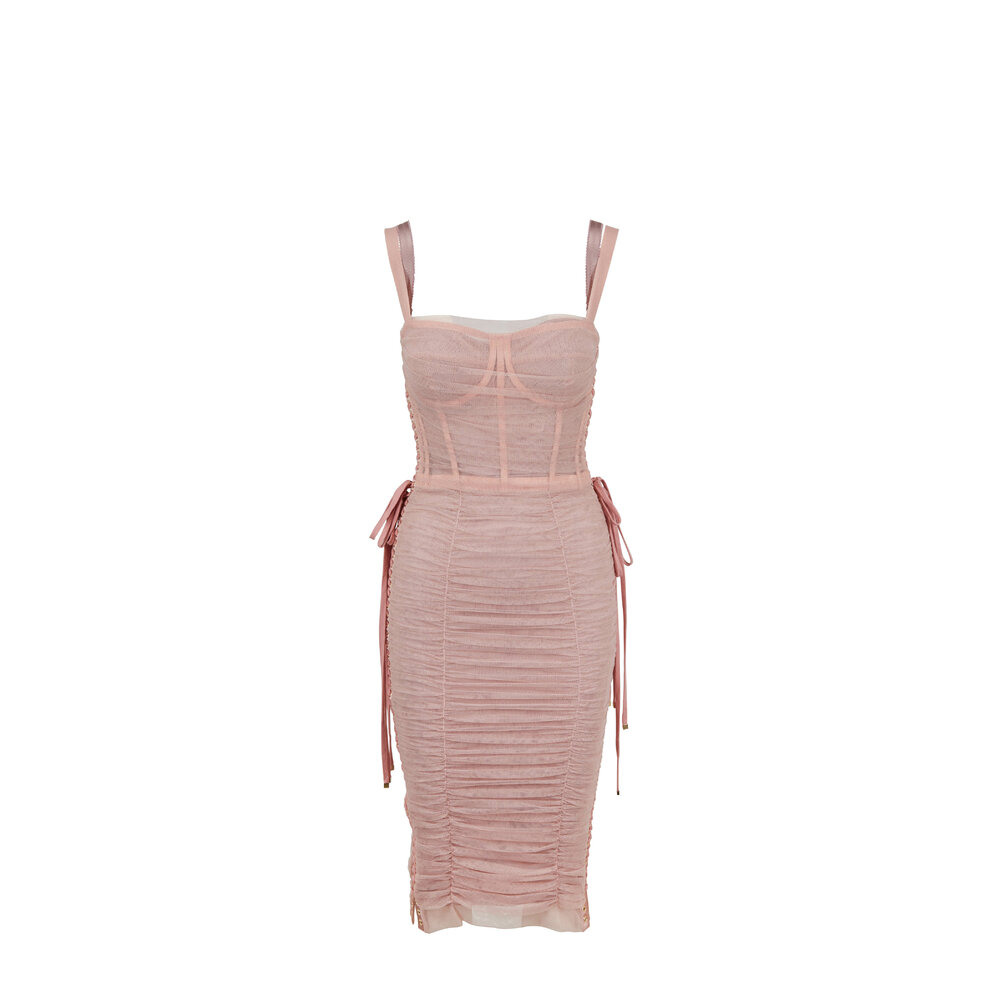 【VIP価格】DOLCE & GABBANA Pink Lace Shift Dress Dolce & Gabbana cordonetto-lace Sheath Dress | Pink | FARFETCH