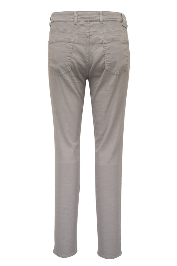 Barmas Olive Linen & Cotton Stretch Five Pocket Pant - view 3