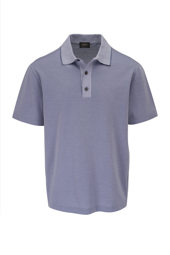 Brioni - Light Blue Cotton Piqué Polo