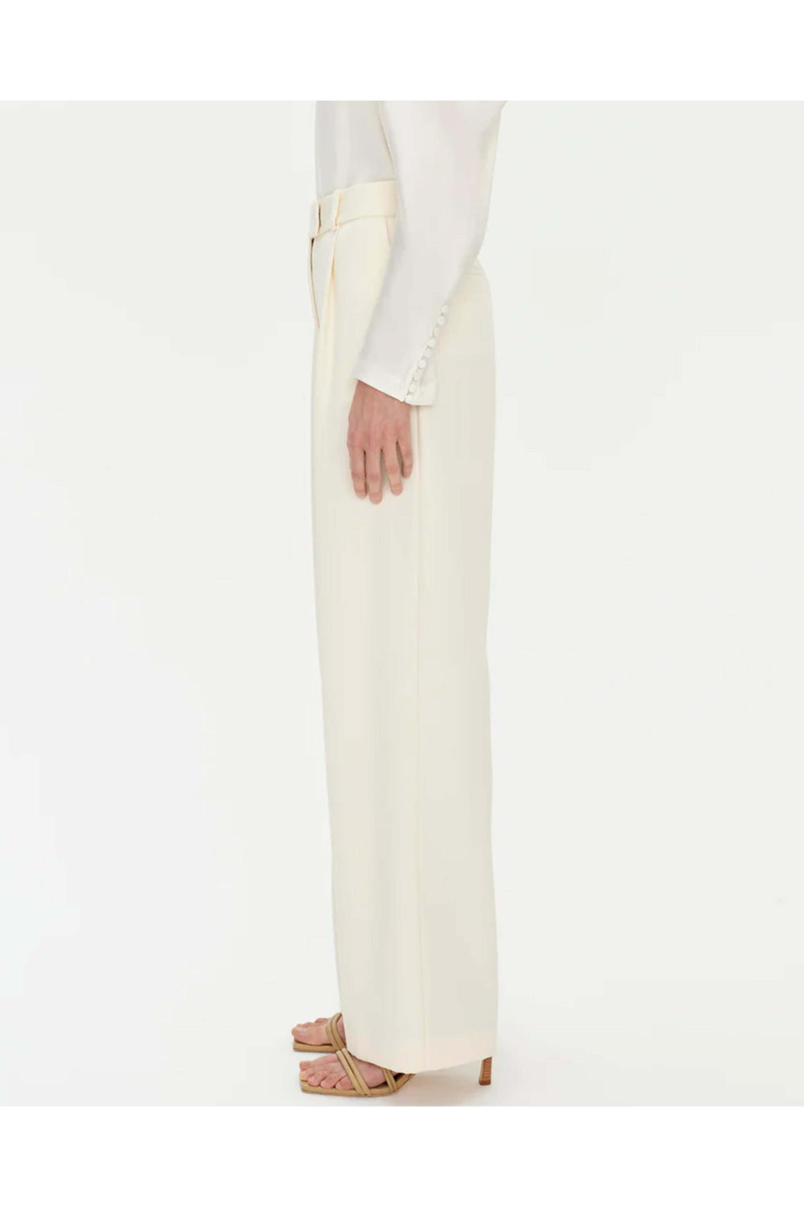 Simkhai - Eggshell Novia Pleated Straight Leg Pant