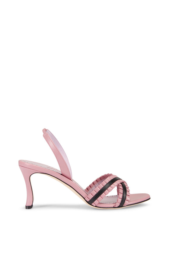 Manolo Blahnik Volusan Pink Leather Slingback Sandal, 70mm - view 2
