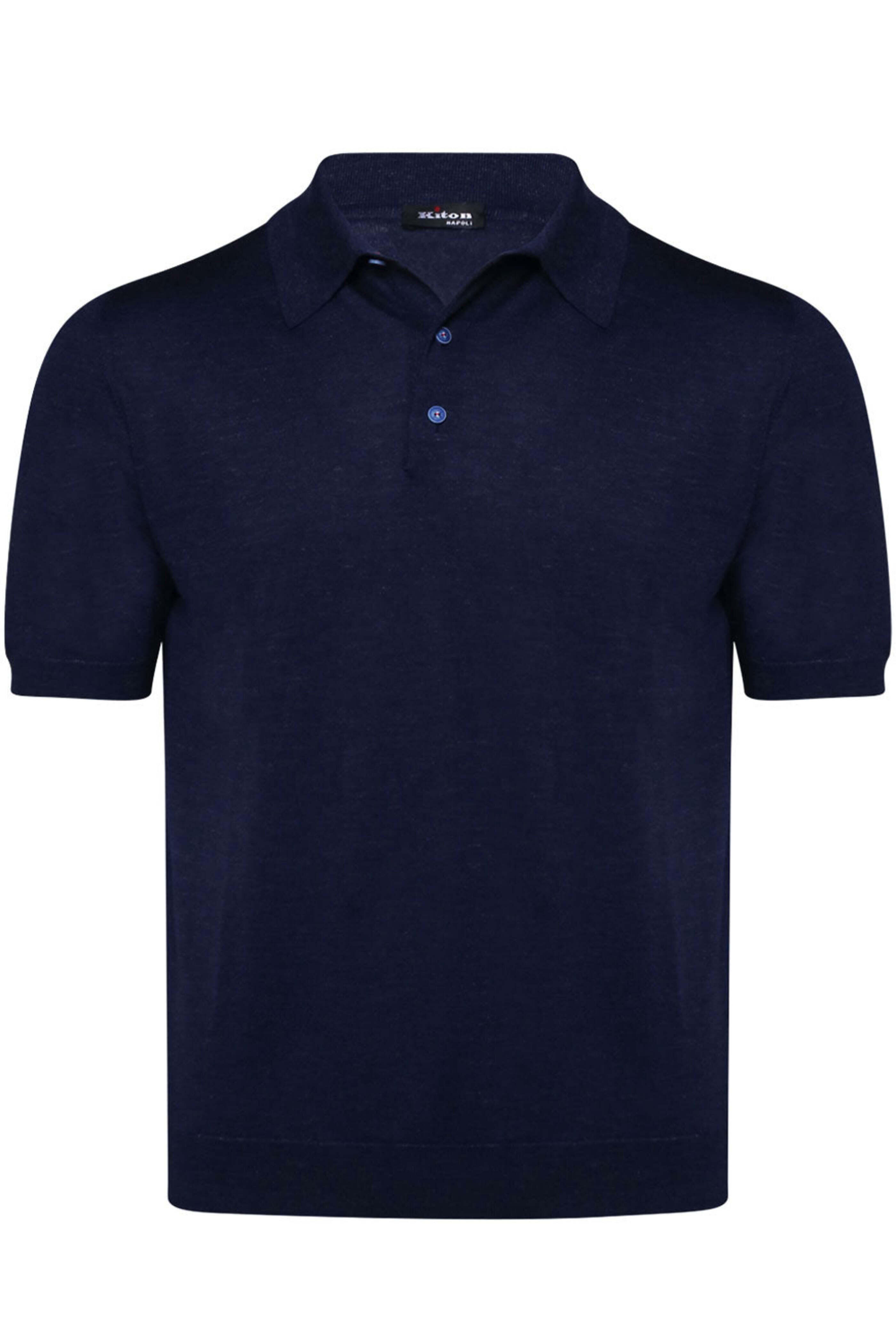 Kiton - Navy Blue Short Sleeve Polo