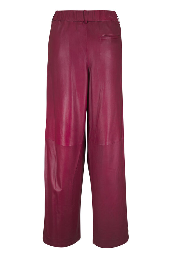 TWP Hudson With Tux Stripe Karanda Red Leather Pant - view 3