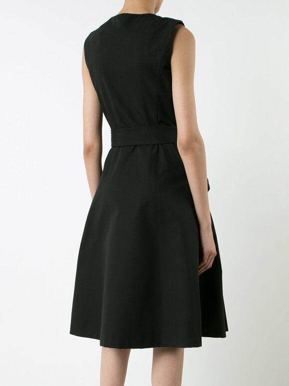 Carolina Herrera - Black Self-Tie Sleeveless Dress 