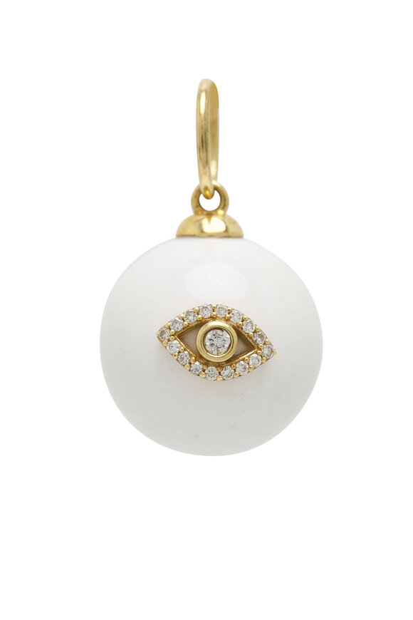 Kai Linz White Enamel Evil Eye Orb Charm