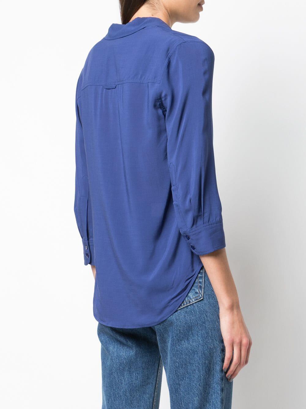 L'Agence - Ryan Marina Blue Three-Quarter Sleeve Blouse