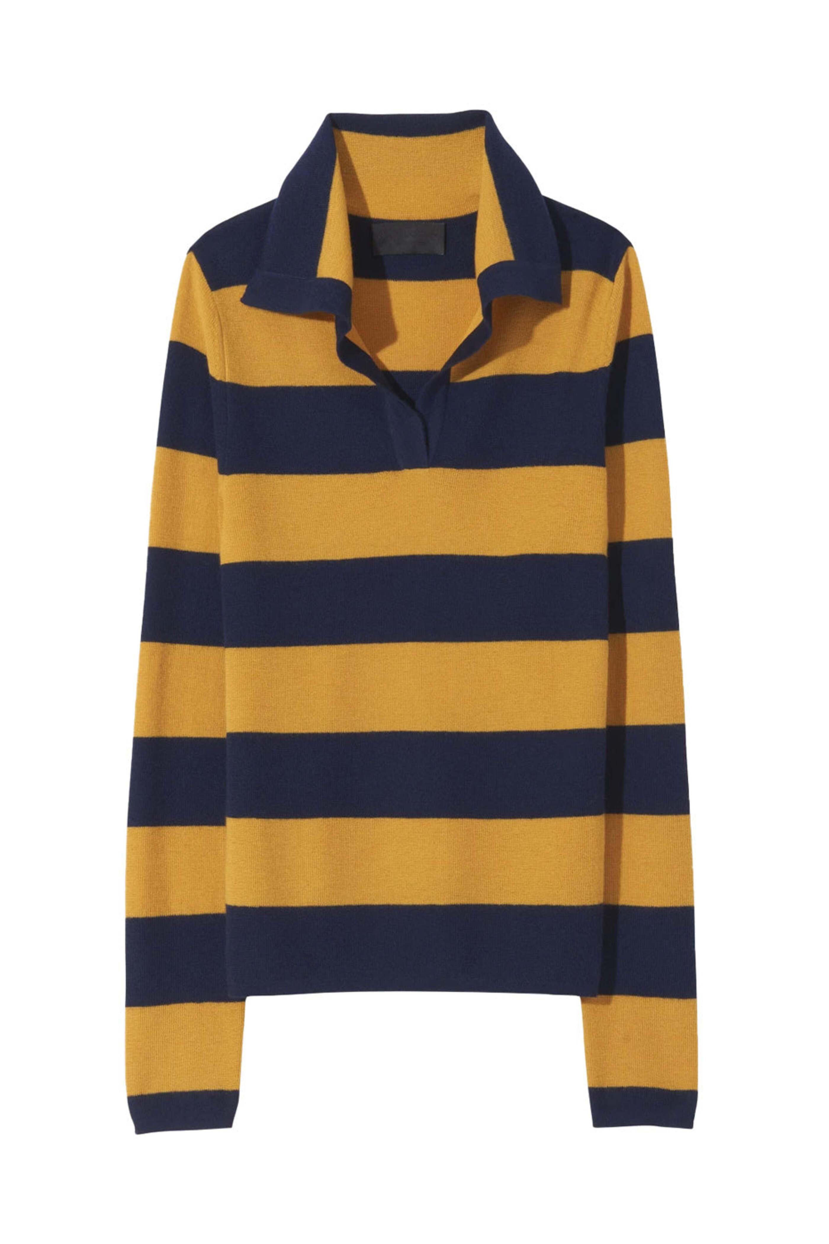 Nili Lotan - Navy and Mustard Stripe Lucille Polo