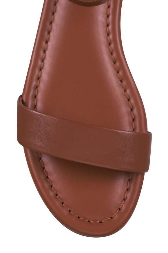 Christian Louboutin Jane Brown Leather Flat Sandal - view 8