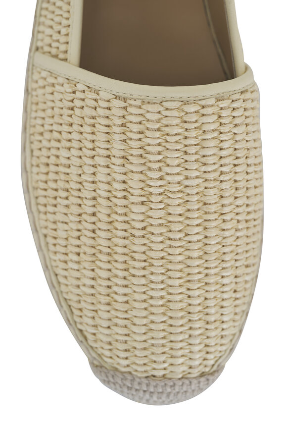 Manolo Blahnik - Espadra Cream Raffia Flat Espadrille