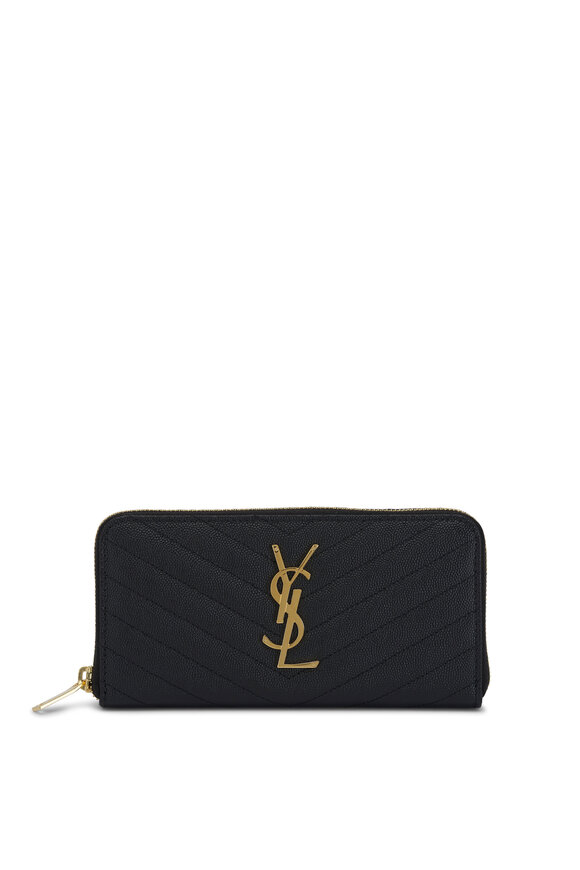 【PRADA】Black and gold zip around wallet PRADA Saffiano Leather Round Zip Long Wallet Black Gold | eBay