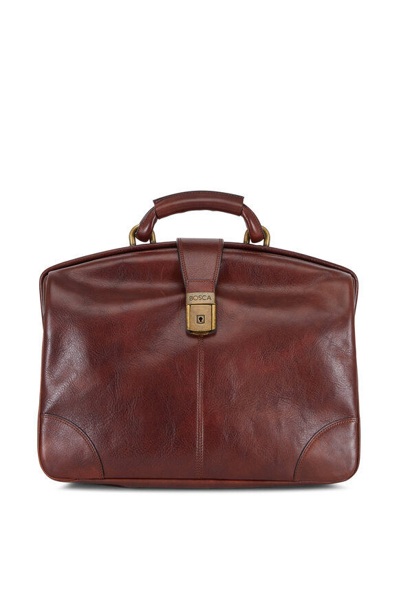 Bosca - Dark Brown Leather Partners Soft Briefcase