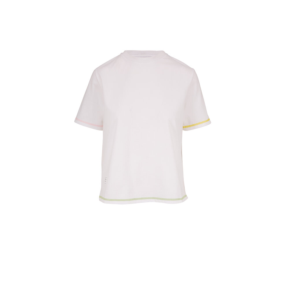 Thom Browne - White Contrast Cover Stitch Short Sleeve T-Shirt