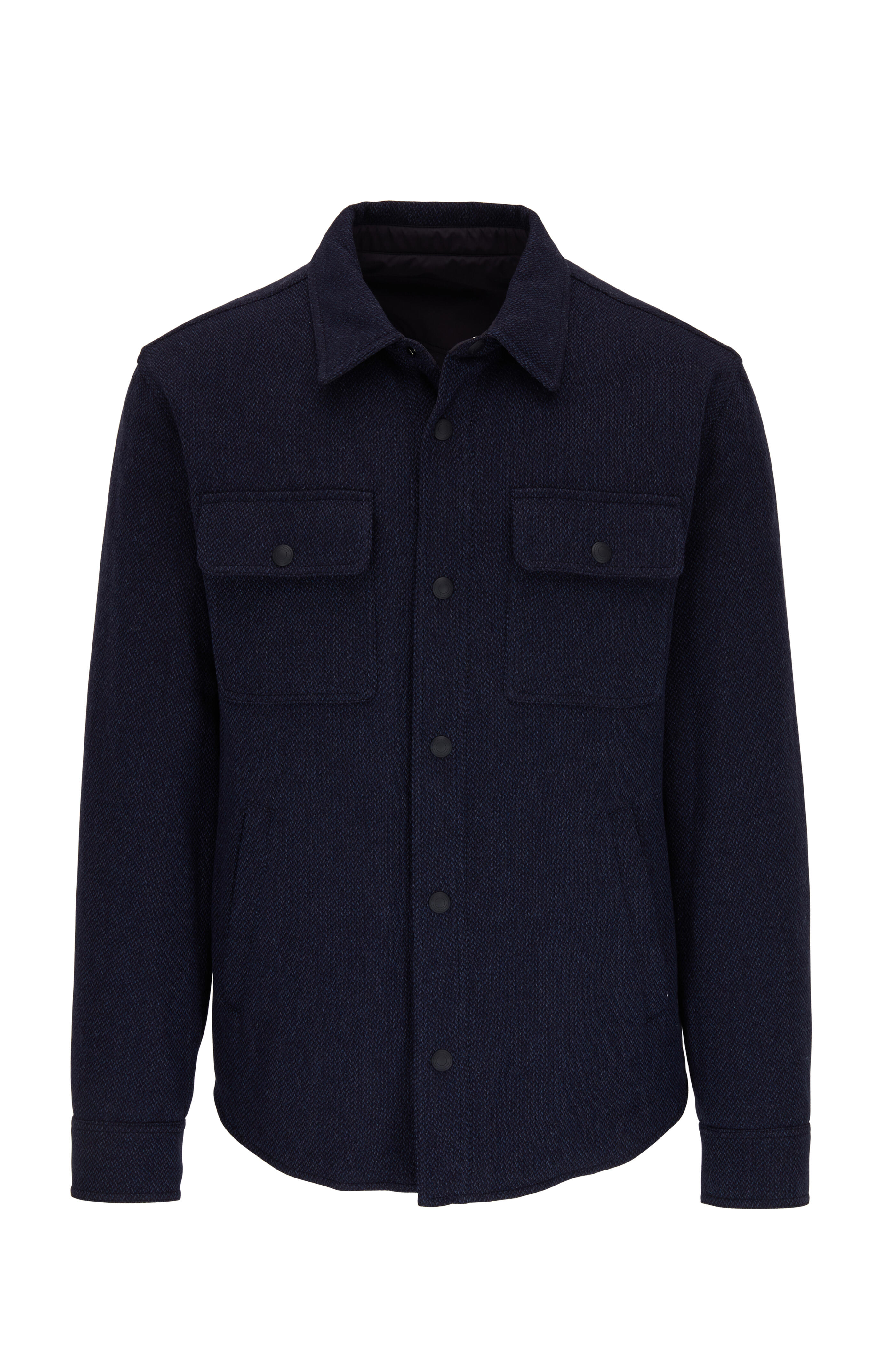 Ralph Lauren Purple Label - Navy Wool Blend Front Snap Jacket