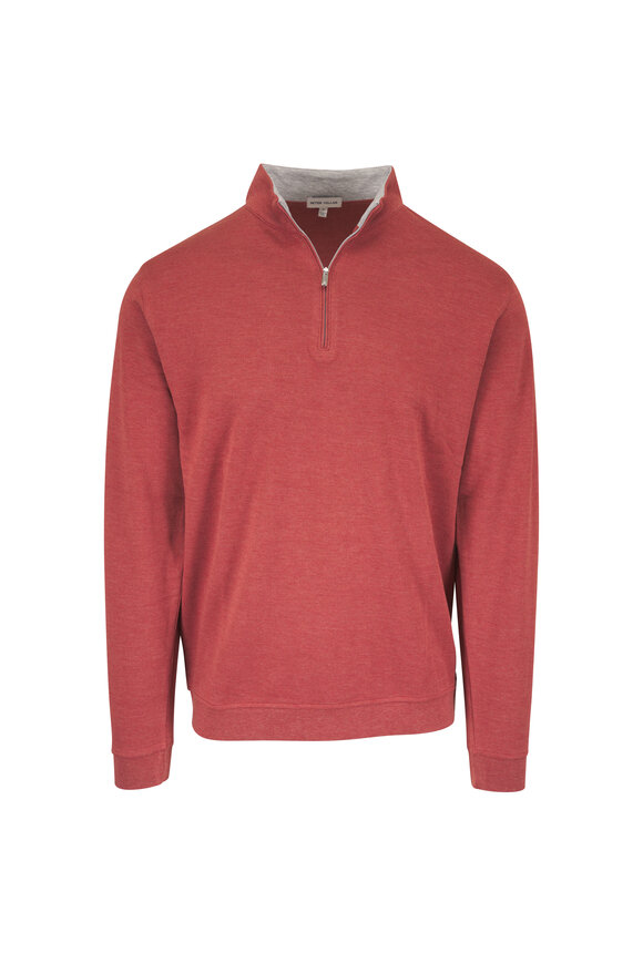 Peter Millar Crown Comfort Burnt Orange Quarter Zip Pullover - view 1