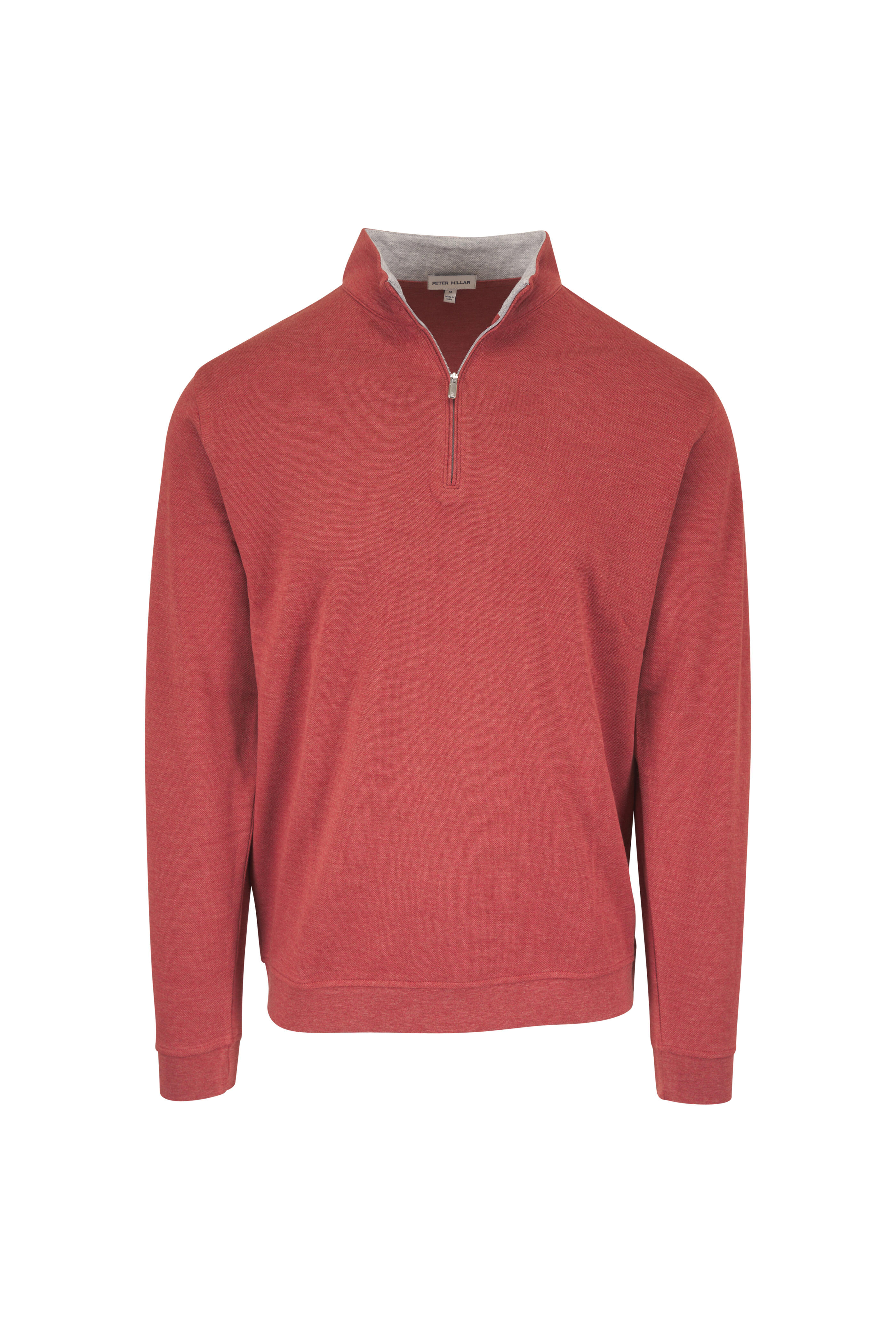 Peter Millar - Crown Comfort Burnt Orange Quarter Zip Pullover - view 1