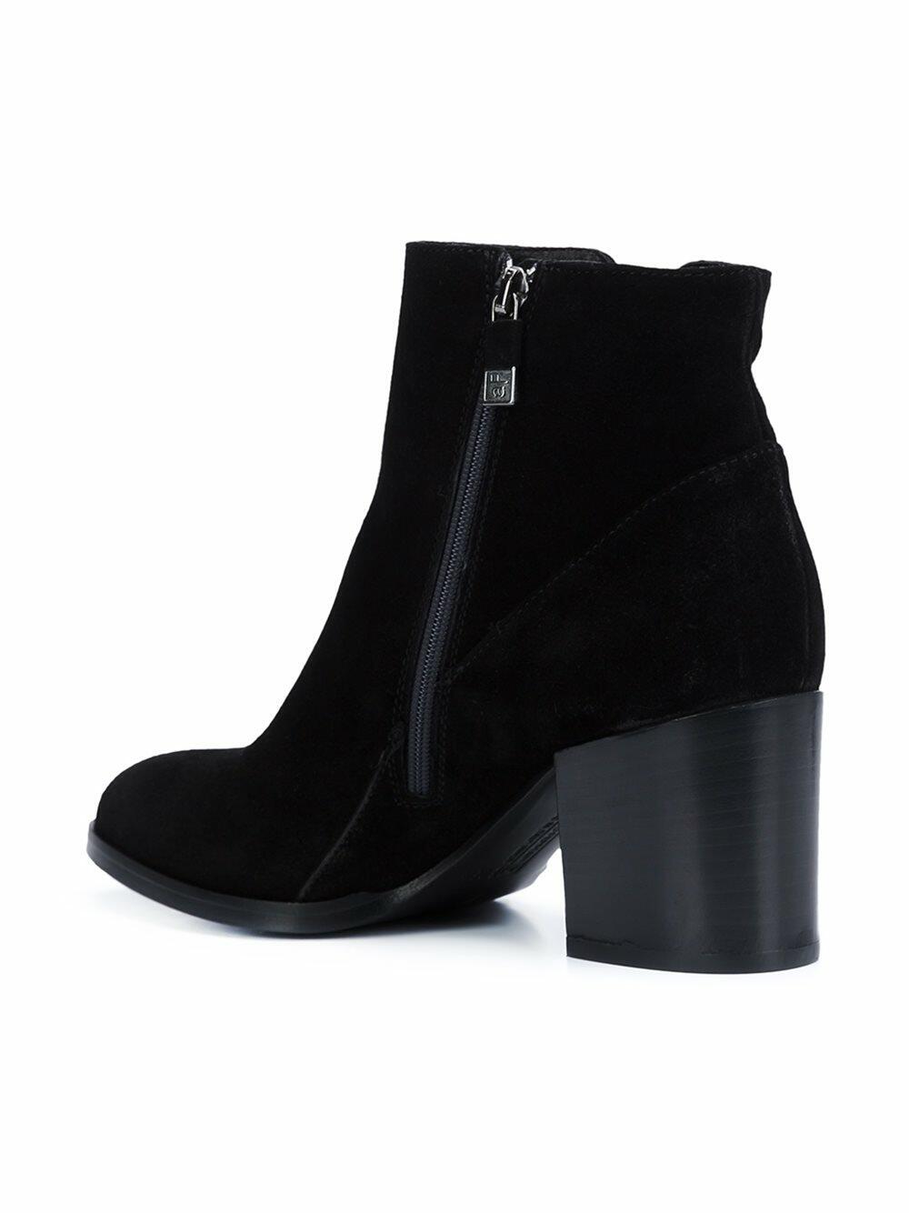 Italeau - Rea Black Suede Double Zip Ankle Boot, 70mm