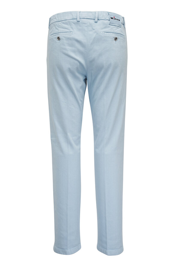 Kiton Light Blue Denim Stretch Cotton Five Pocket Pant - view 3