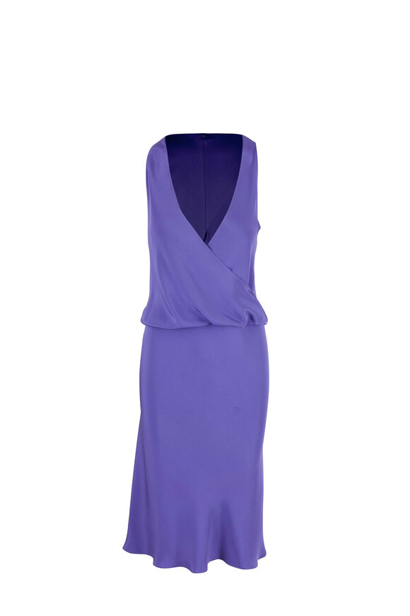 Peter Cohen - Blend Periwinkle 4-Ply Silk Midi Dress