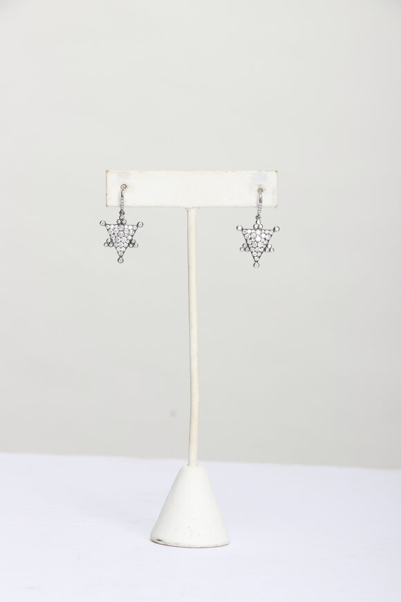 Nam Cho 18k White Gold Diamond Drop Earrings