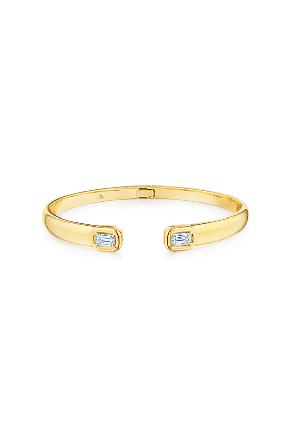 Kwiat 18k Yellow Gold Ashoka Bezel Set Twin Bangle