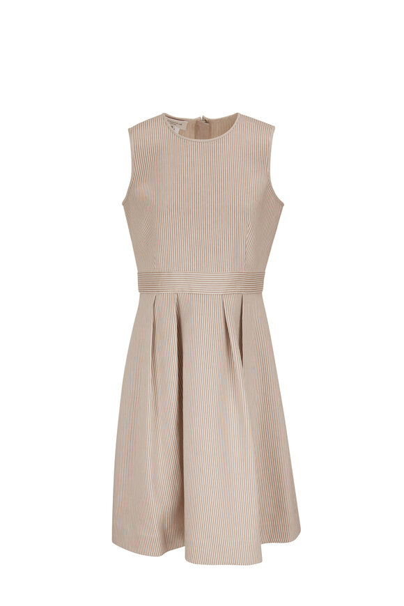 Lafayette 148 New York - Rory Green & Clay Striped Sleeveless Dress 