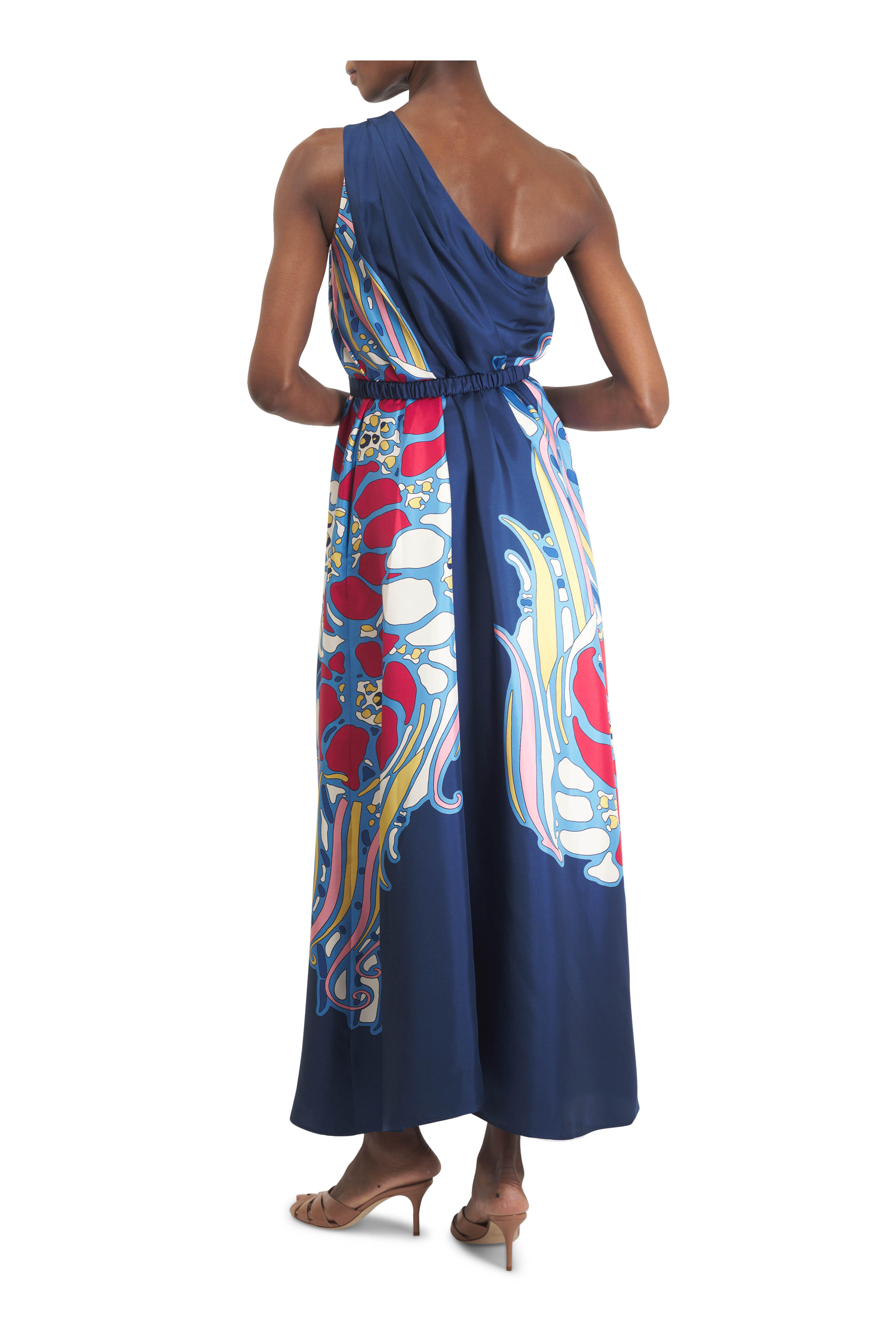 La DoubleJ - Roy Blue Lemuria Print Silk Dress