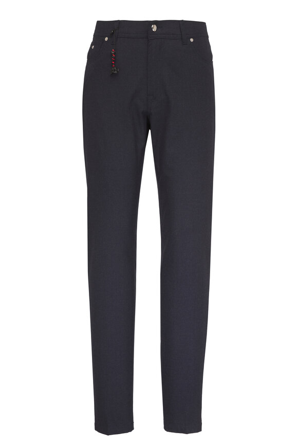 Marco Pescarolo Nerano Navy Blue Cotton Five Pocket Pant - view 1