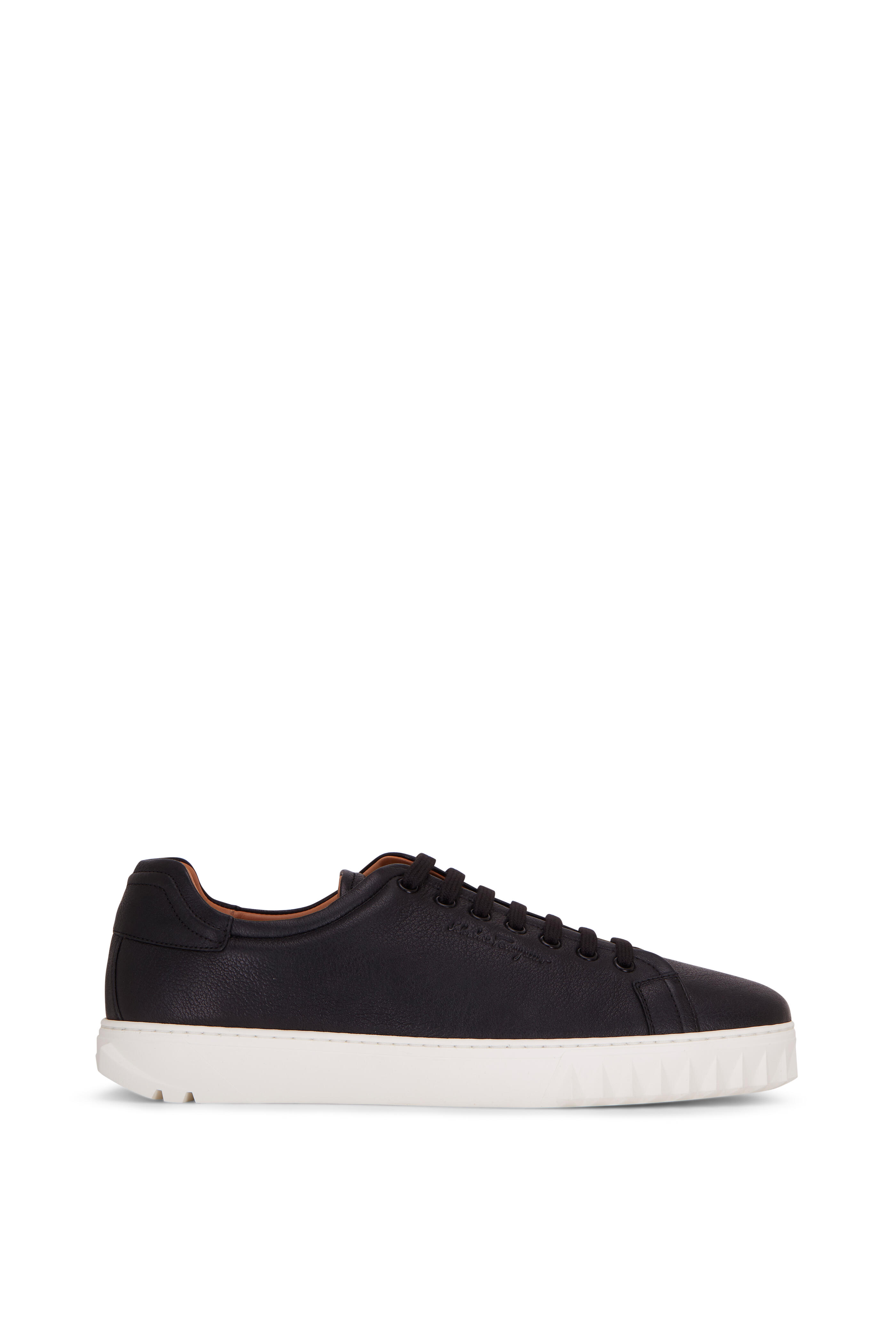 Salvatore Ferragamo - Cube Eco Nero Leather Sneaker