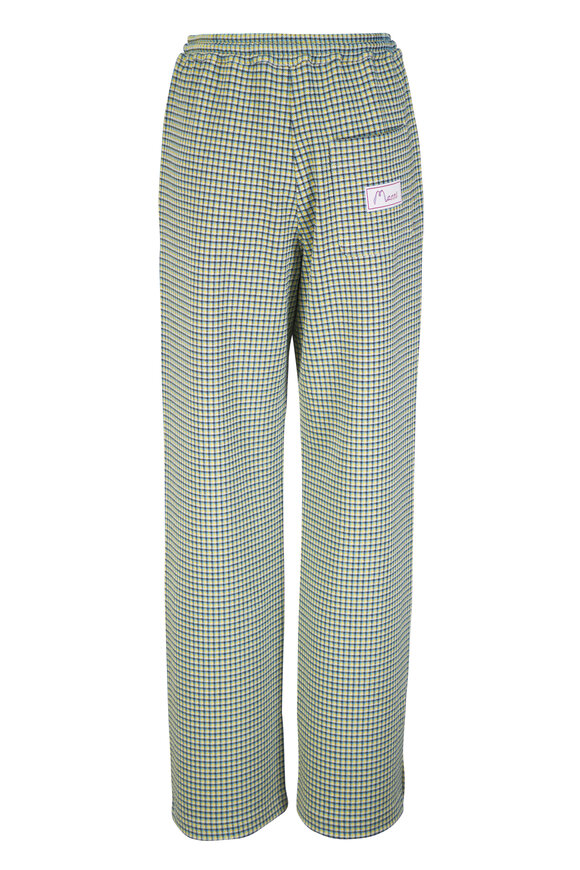 Marni Green Mini Check Jersey Jacquard Pant - view 4