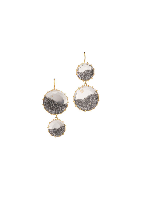 Renee Lewis 18k Yellow Gold Black Diamond Shake Earring - view 1