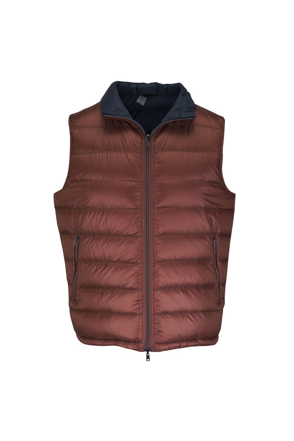 Zegna - Zephyr Vicuna & Gray Reversible Vest | Mitchell Stores