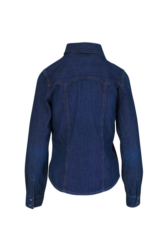 TWP Mustang Sally Dark Wash Western Denim Shirt - view 3