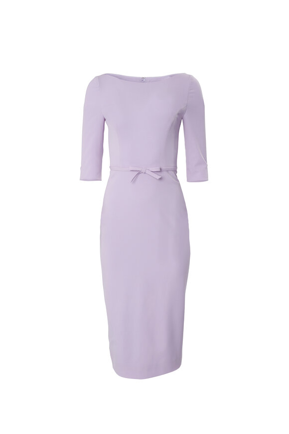 Carolina Herrera - Lilac Elbow Sleeve Midi Dress 