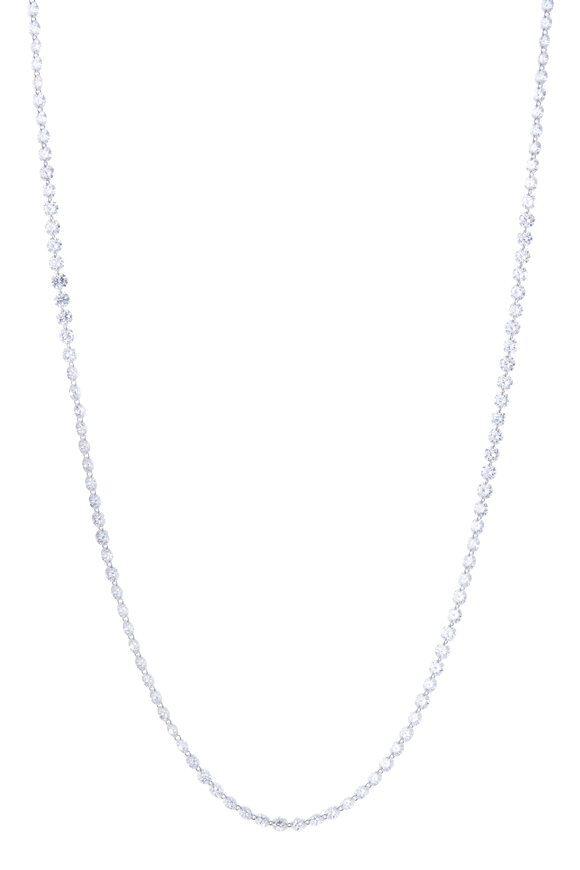 Sidney Garber 18k White Gold Diamond Pierced Stone Necklace