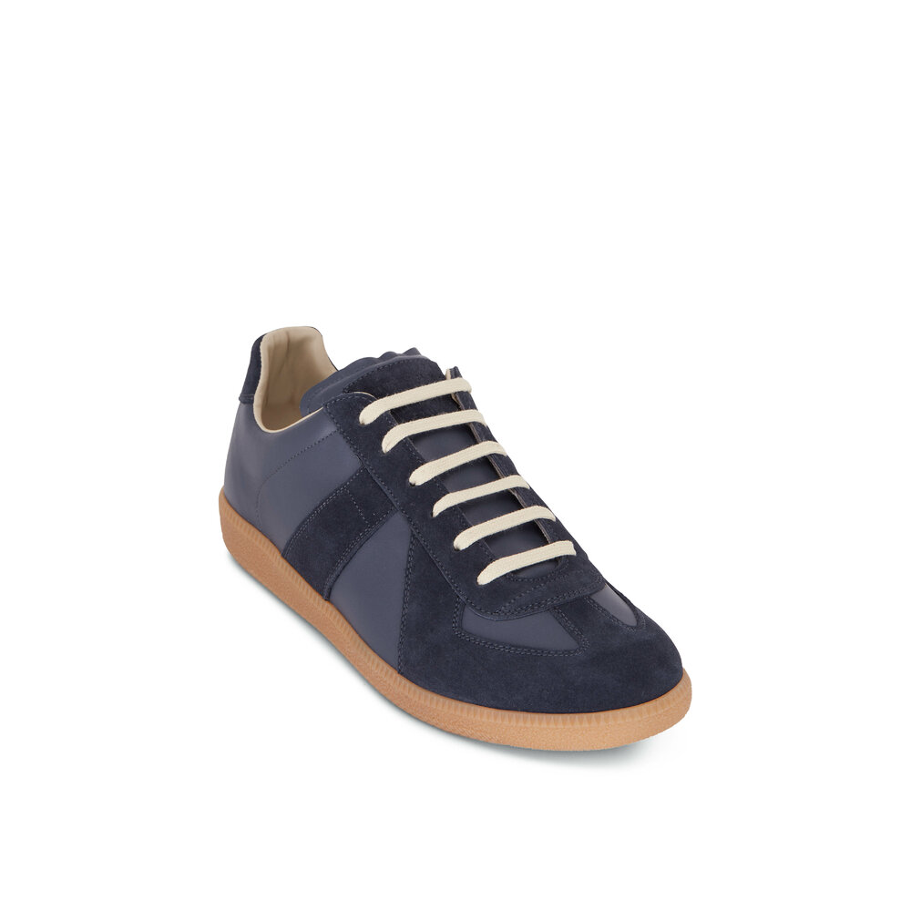 【関税＆送料込み】Maison Margiela Suede And Fabric Sneaker Maison Margiela - Replica Blue Leather & Suede Sneaker