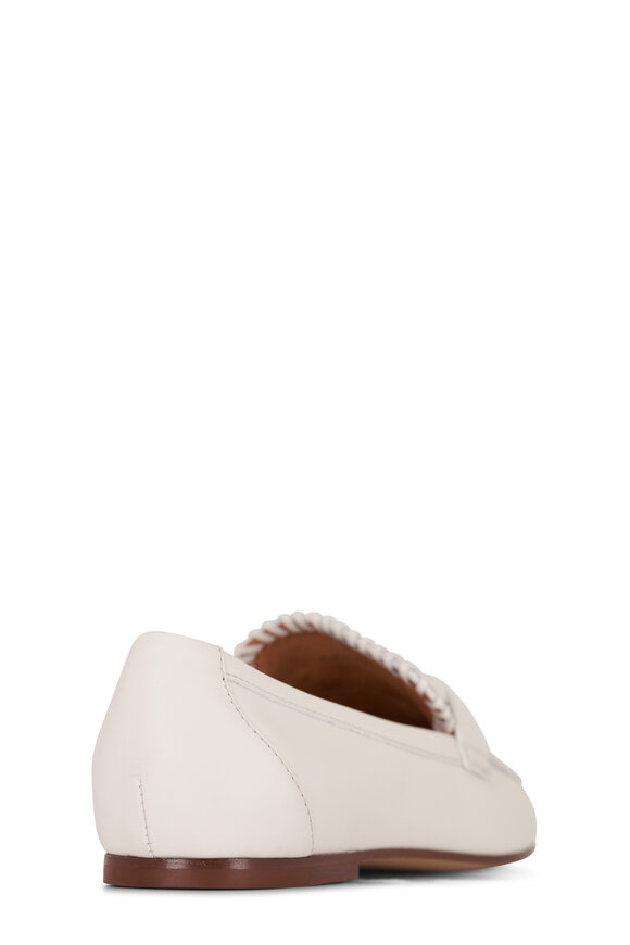 Tod's - Yogurt White Whipstitch Leather Chain Loafer 