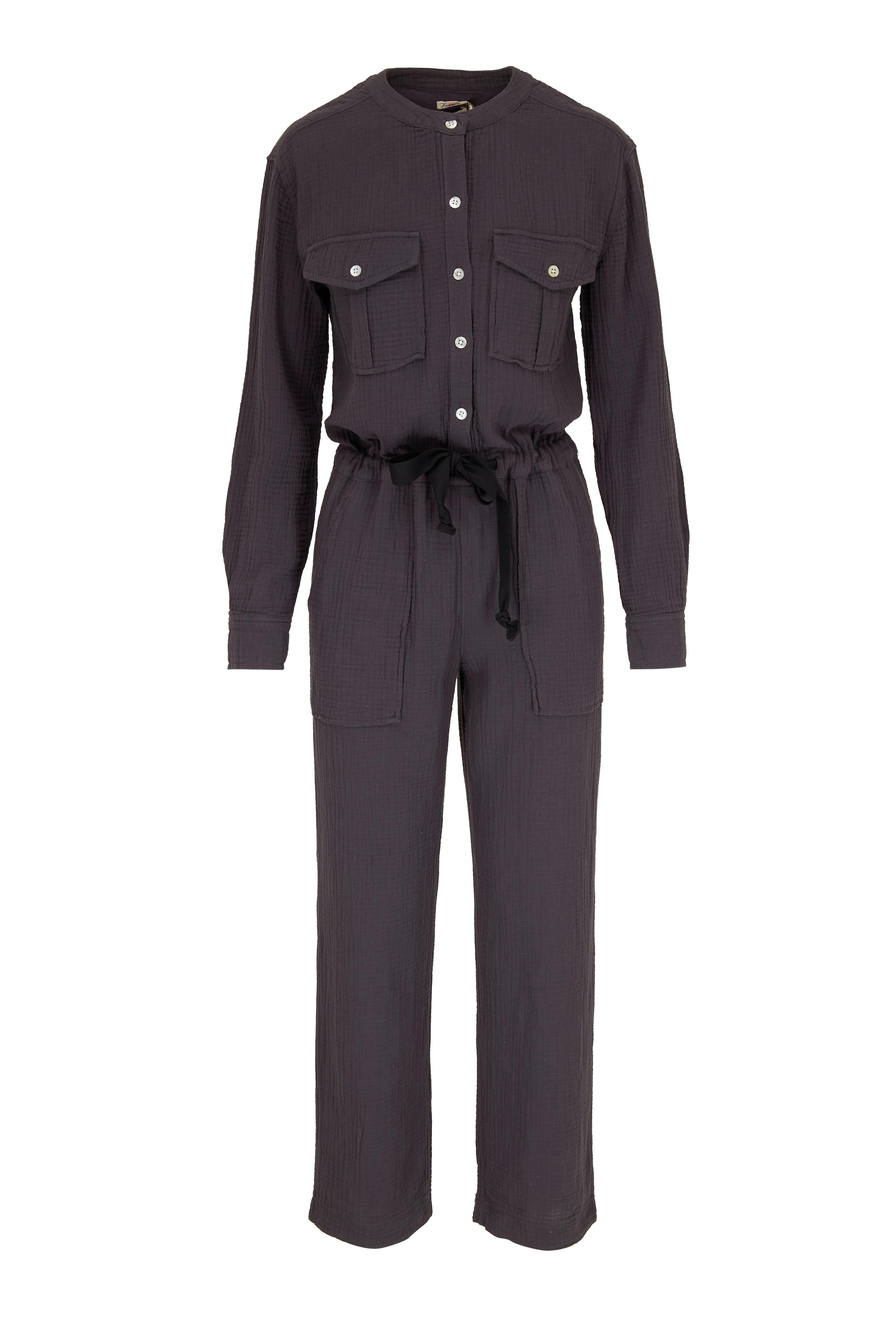 Faherty Brand - Dream Washed Black Cotton Guaze Jumpsuit