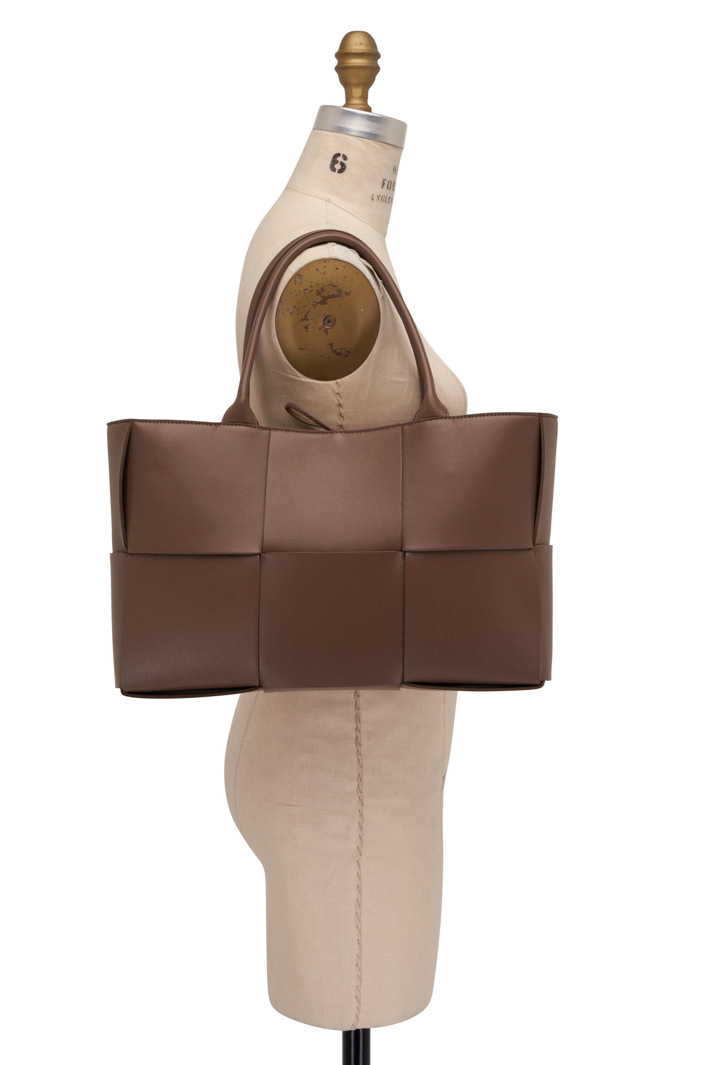 Bottega Veneta - Medium Arco Taupe Gray Woven Leather Tote
