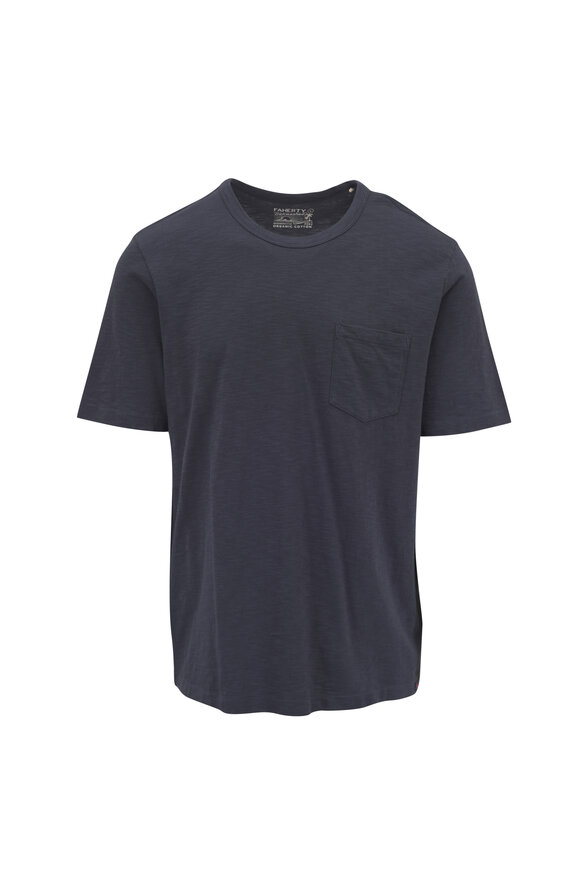 Faherty Brand Typhoon Blue Sunwashed Cotton T-Shirt