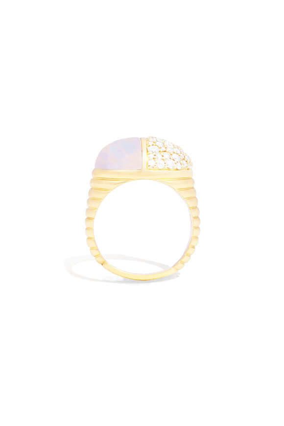 Campbell + Charlotte - Found Cap Rainbow Moonstone Cocktail Ring