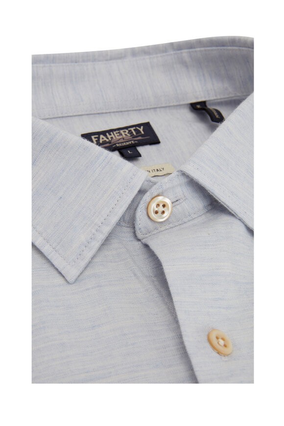 Faherty Brand - Light Blue Sueded Twill Woven Sport Shirt