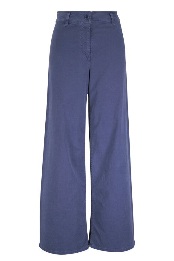 Nili Lotan Megan French Navy Cotton Pant - view 1
