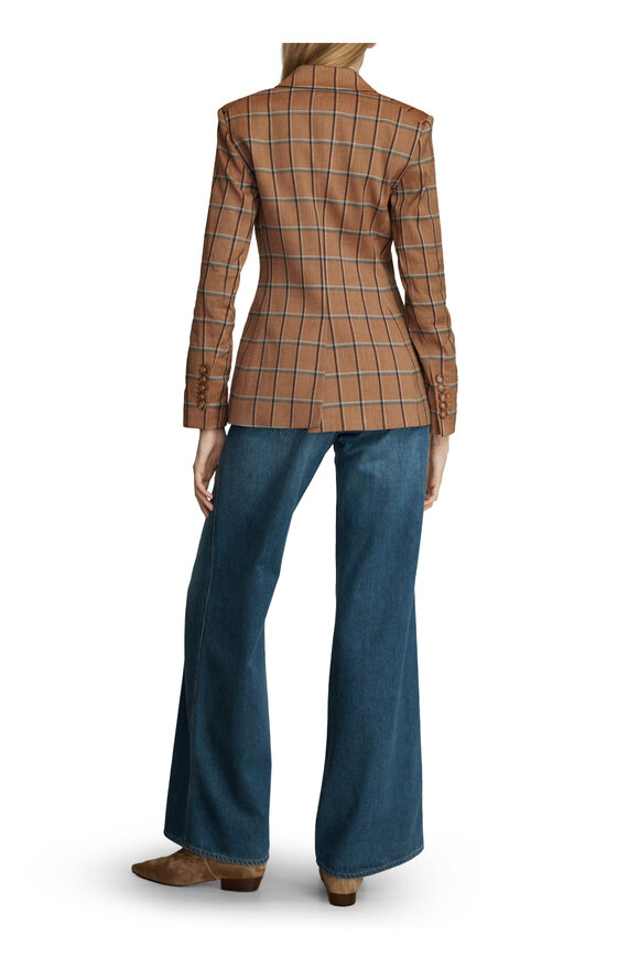 Veronica Beard Rickie Ochre Multicolor Plaid Dickey Jacket - view 3