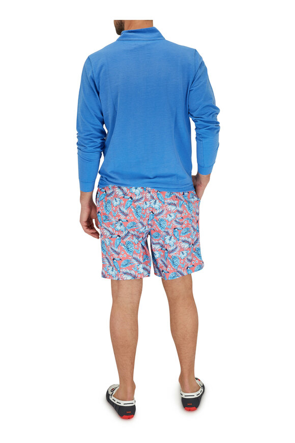 Peter Millar - Seaside Collection Red Toucan Print Swim Trunks