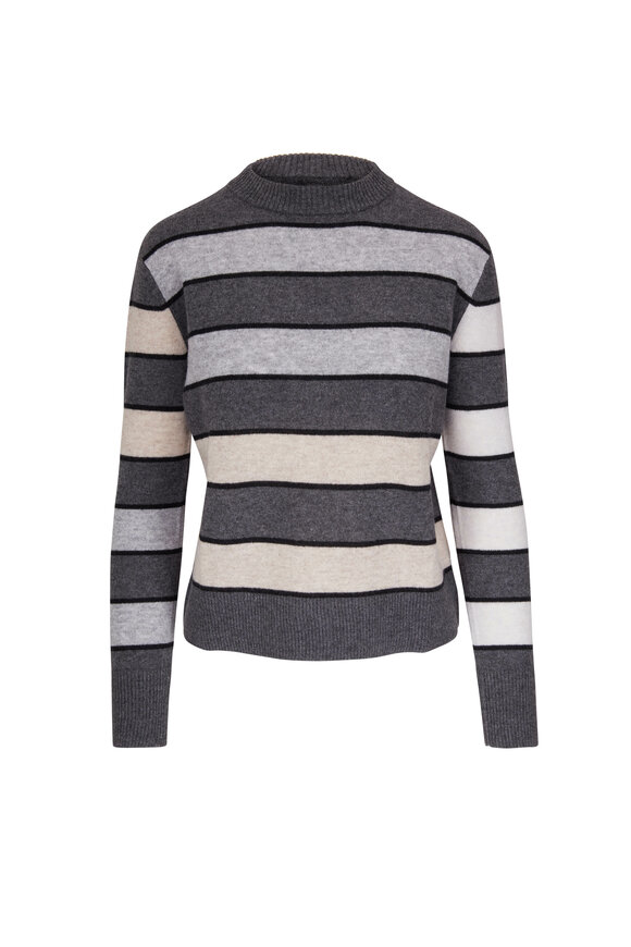 Kinross - Flannel Multi Stripe Crewneck Sweater